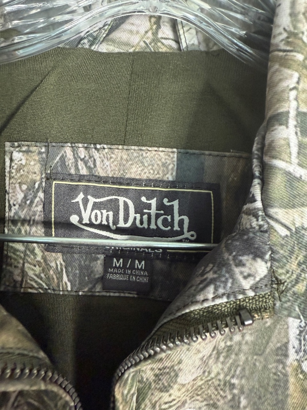 VON DUTCH NWT Cropped Camo Jacket Orange Logo Embroidery Size M - Picture 8 of 8